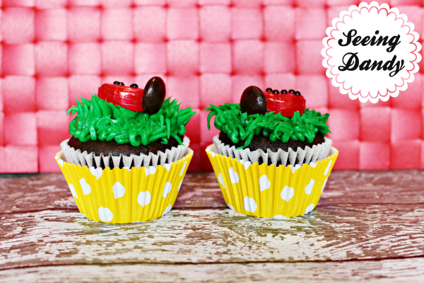 Easy to make ladybug birthday party cupcakes recipe.
