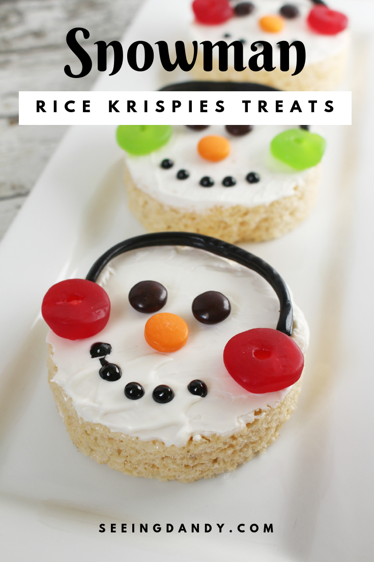 Easy to make snowman rice krispies treats recipe.