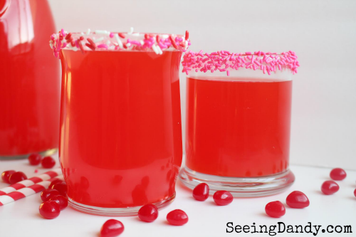 Valentines Day punch made with Red Hots candy.