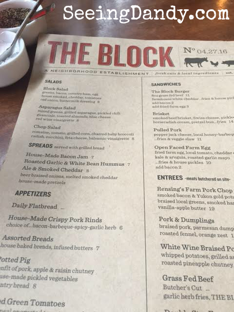the block menu
