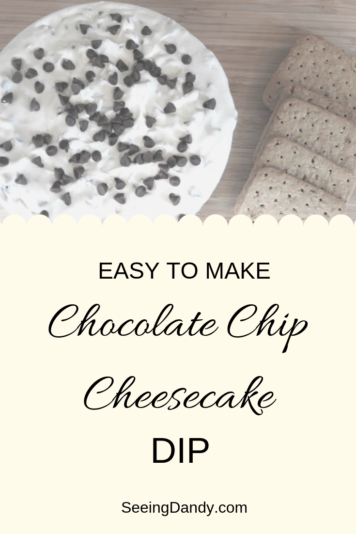 Easy to make gluten free chocolate chip cheesecake dip recipe.