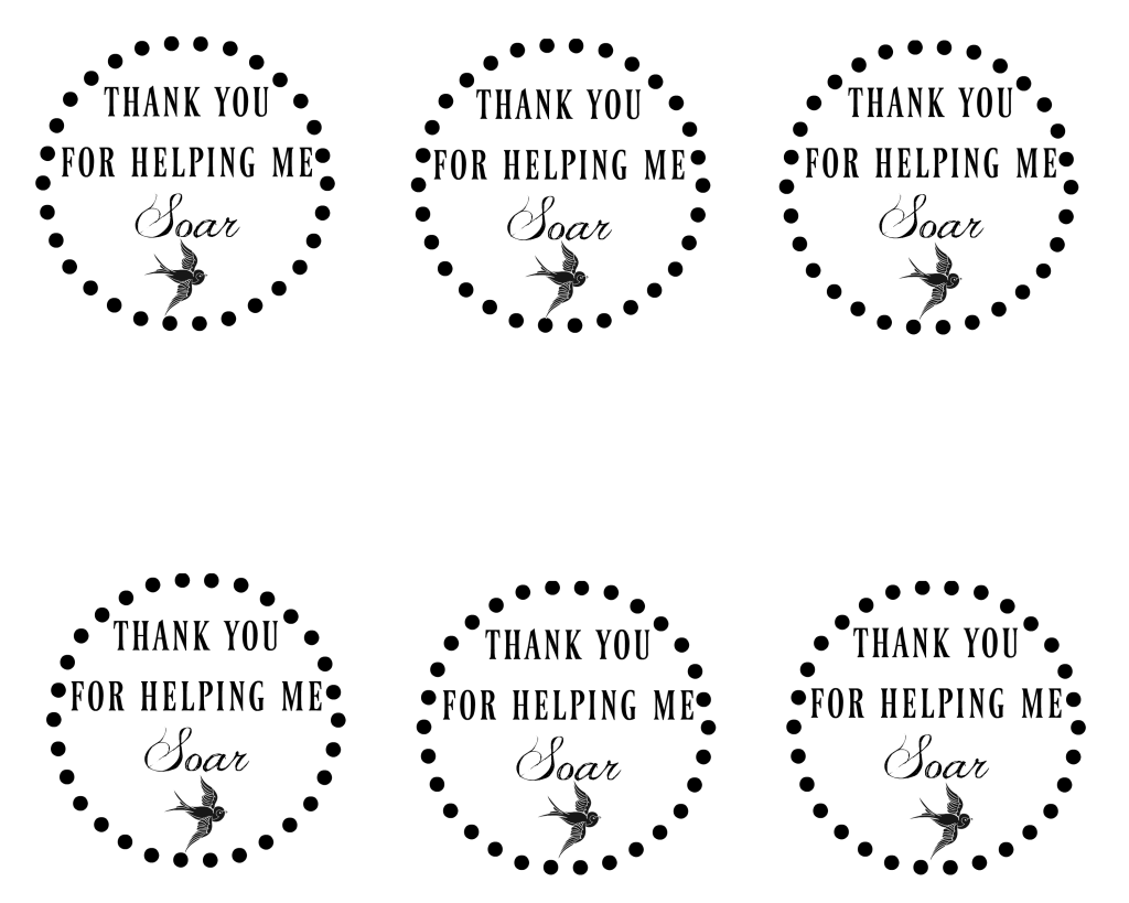 Thank you for helping me to soar printable gift tag.