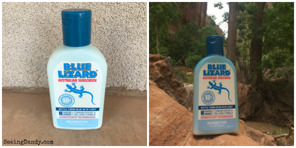 color changing Blue Lizard sunscreen