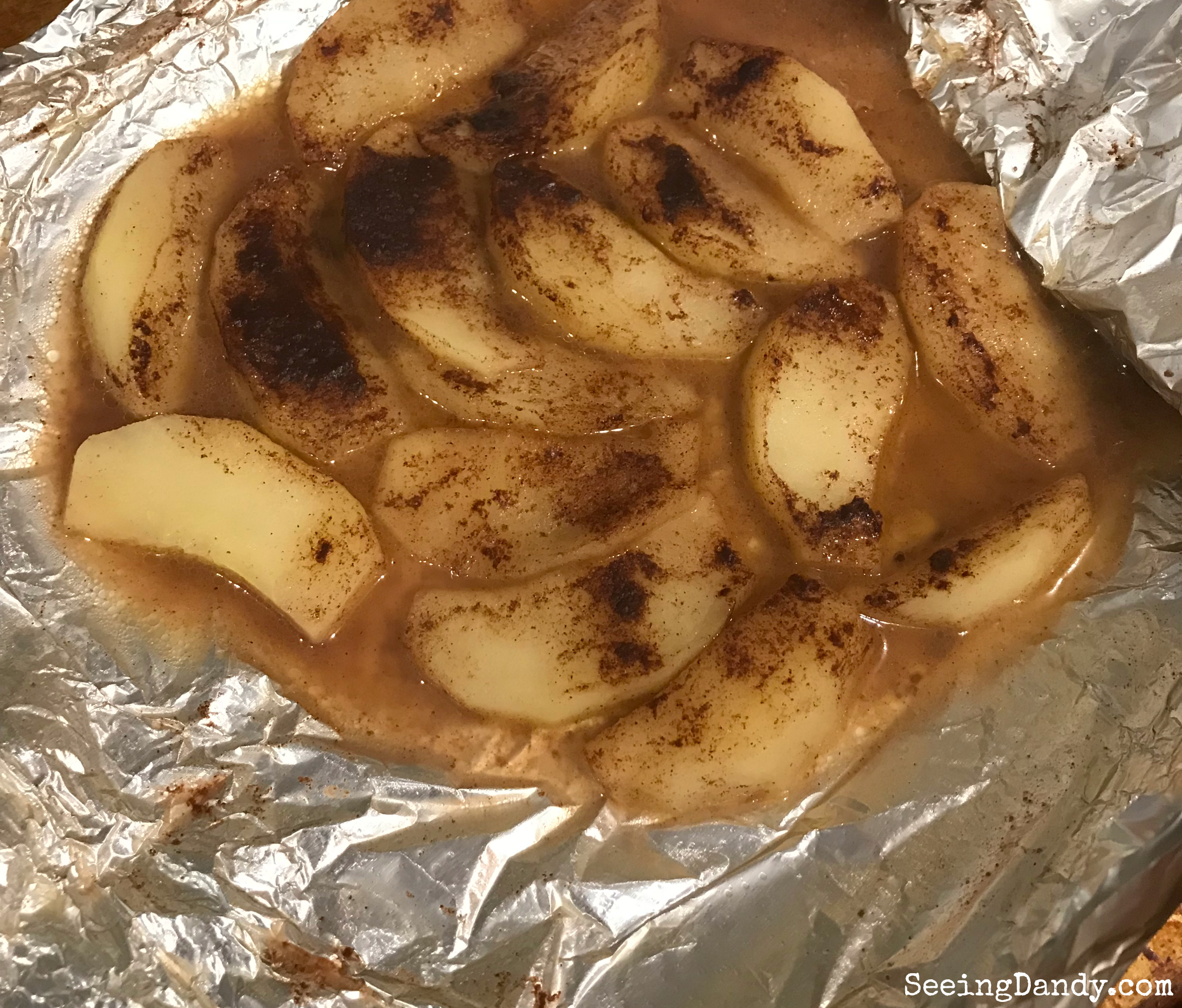 Foil baked apples hot and straight from the oven.