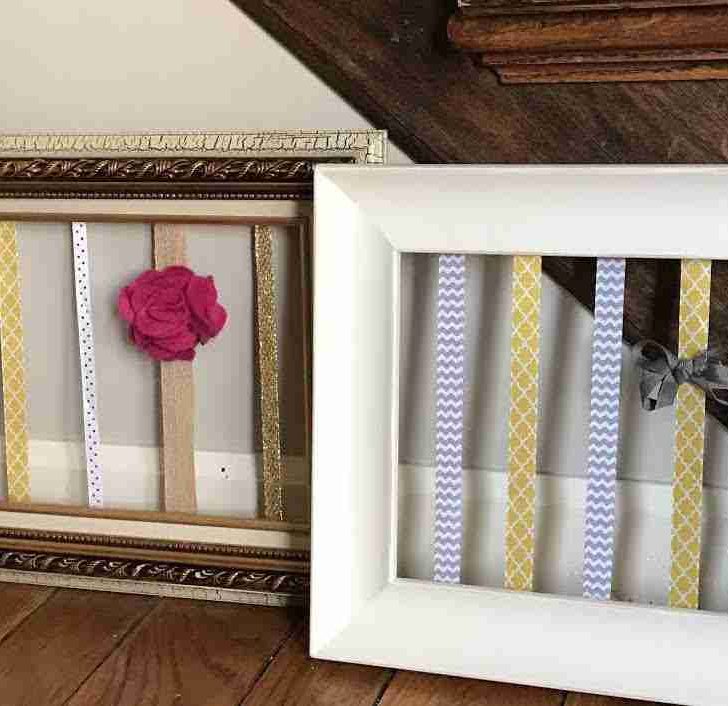 Pretty picture frame hair bow holder.