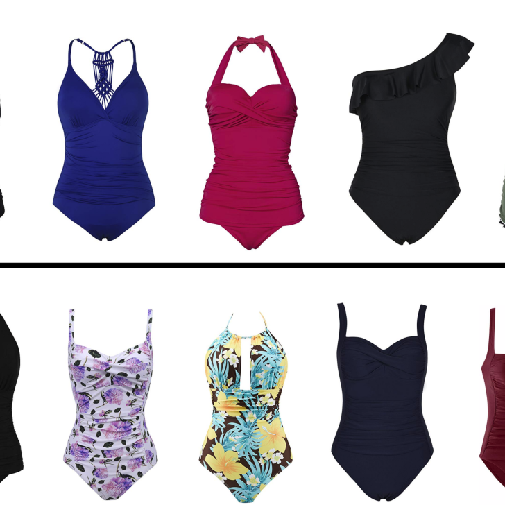 Many great slimming one piece suits.
