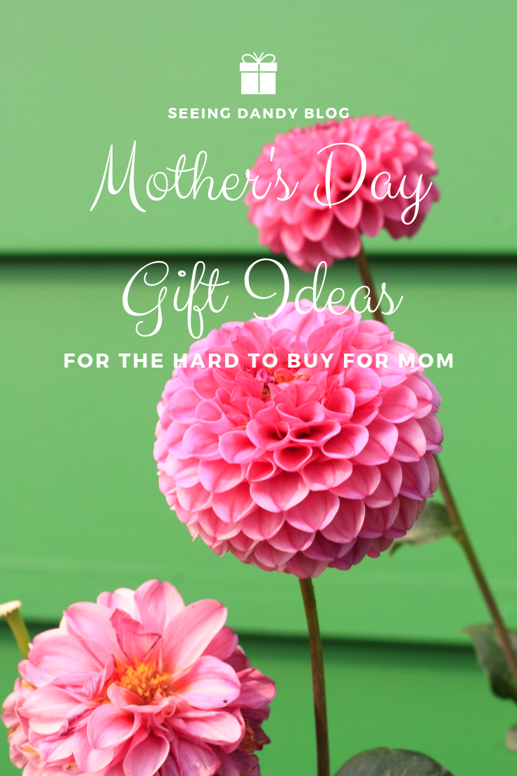 Mothers Day gift ideas for the hard to buy for mom. Pink flowers with green wall.