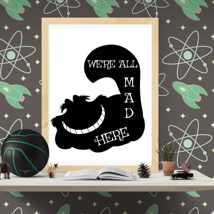 We're all mad Disney inspired art print