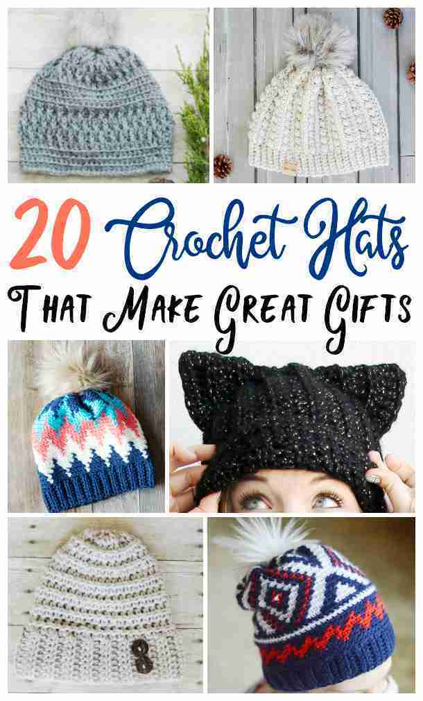 Easy to make DIY crochet hats that are perfect for gifts.