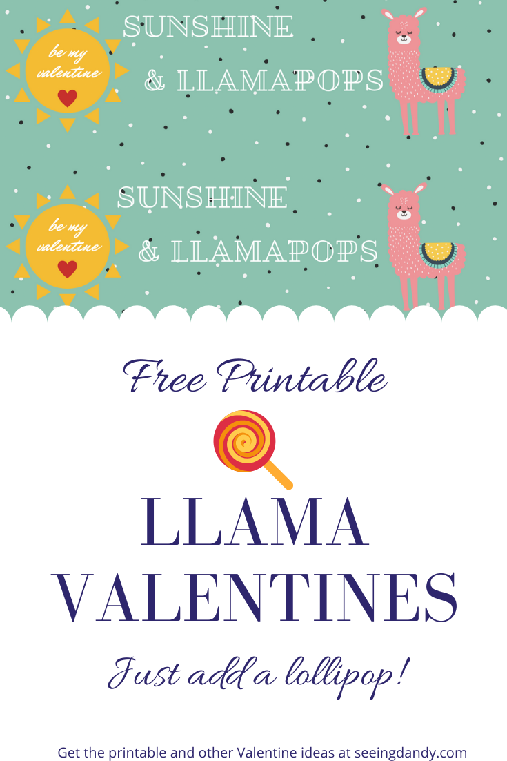 Free printable llama Valentines