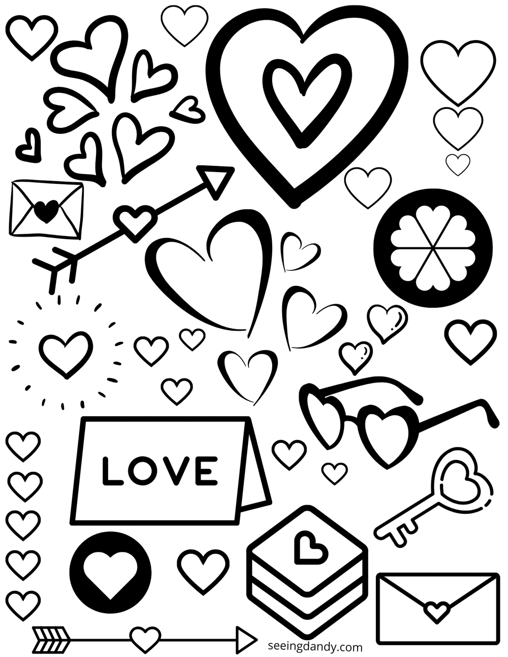Printable Valentine coloring page for school holiday Valentines Day party