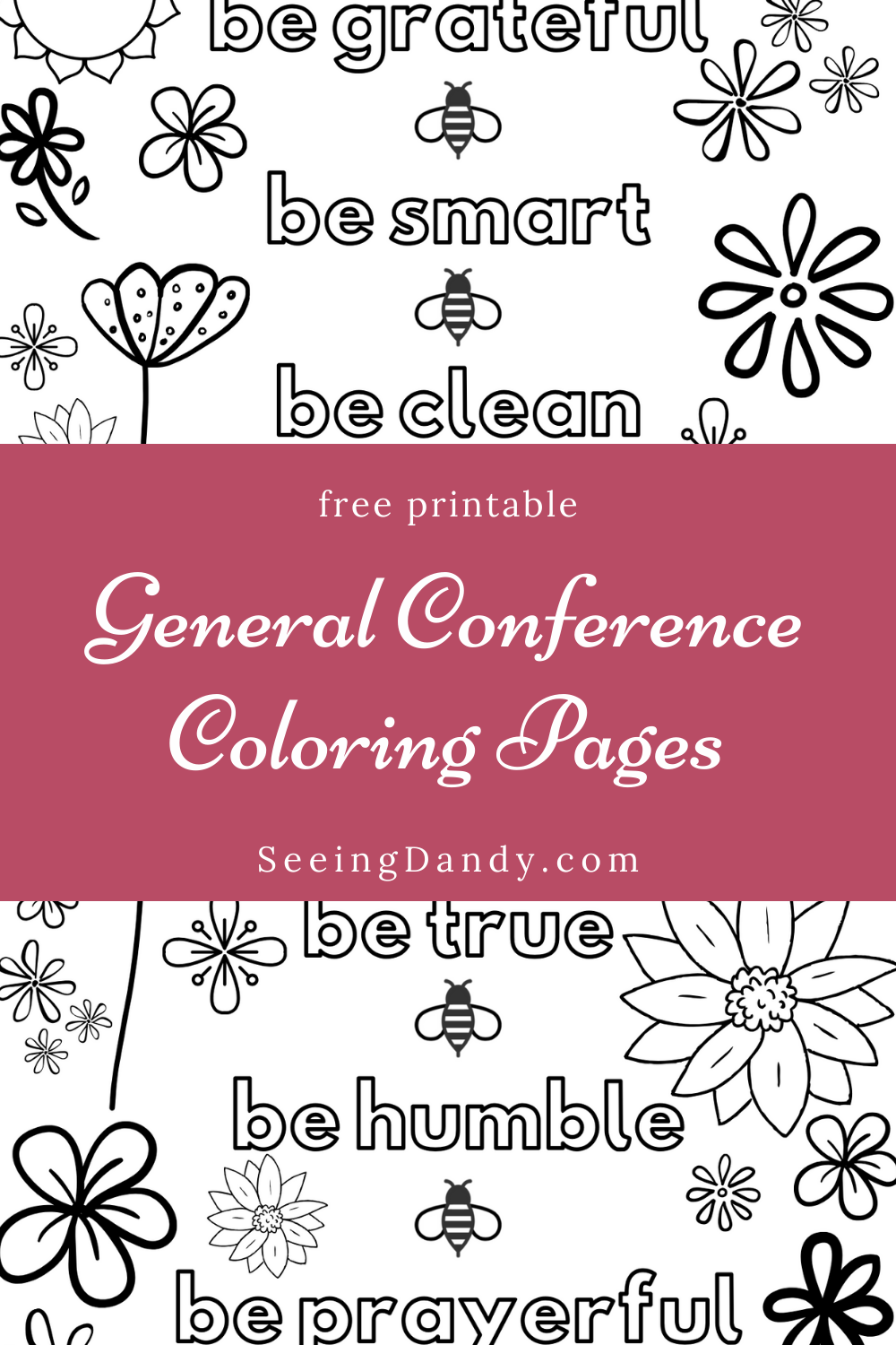 Free printable General Conference coloring pages LDS young women
