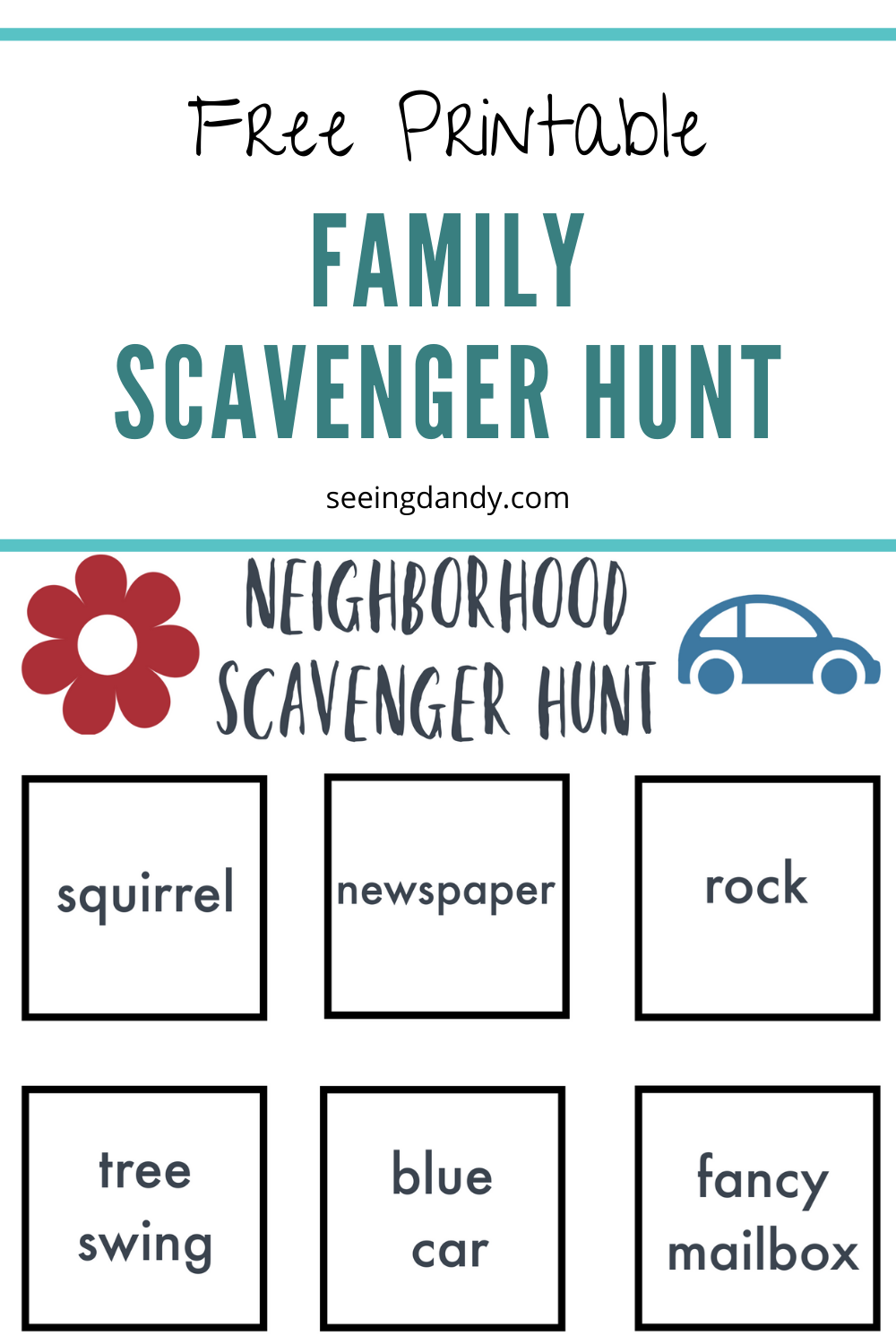 free printable family scavenger hunt