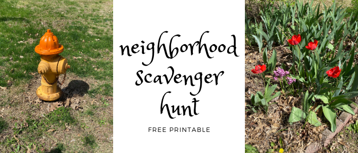 Printable neighborhood scavenger hunt