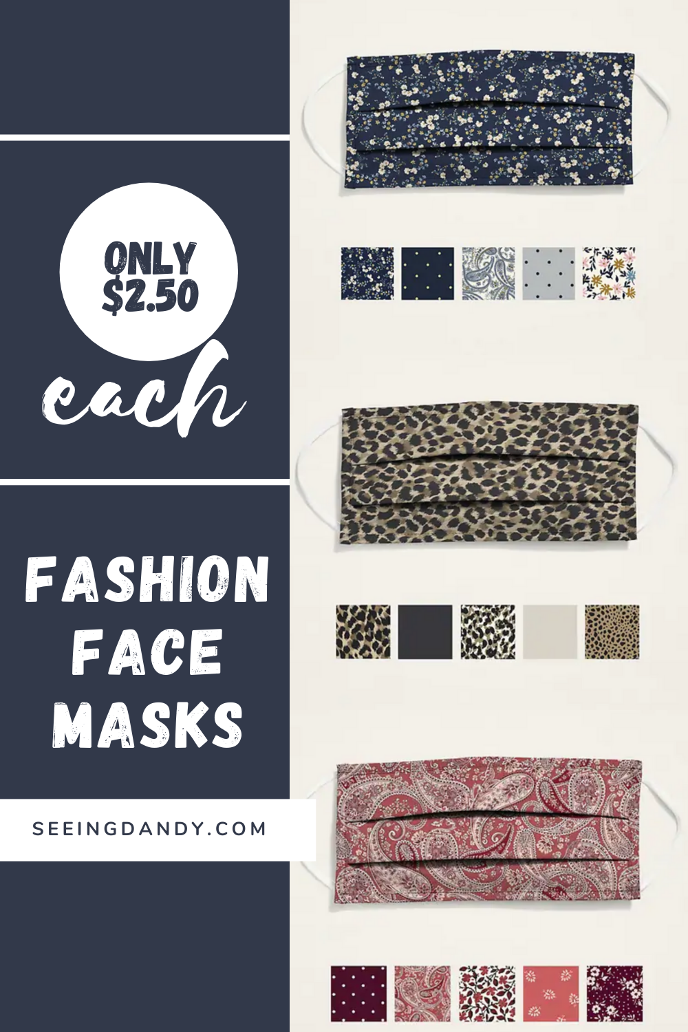 Old Navy triple layer face masks