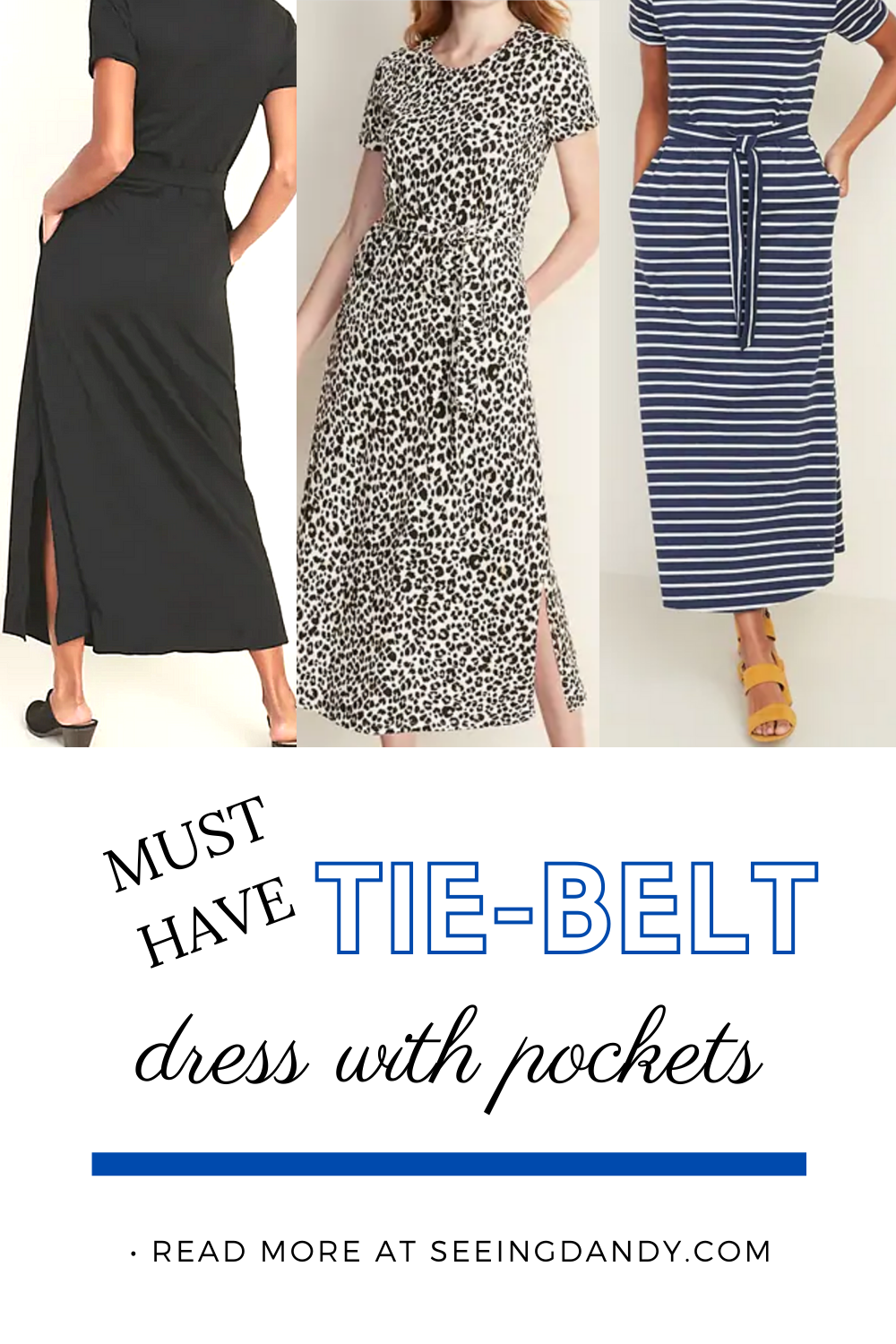 Must have Old Navy style tie belt dress with pockets summer style