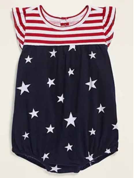 Old Navy american flag baby girl romper, americana outfits