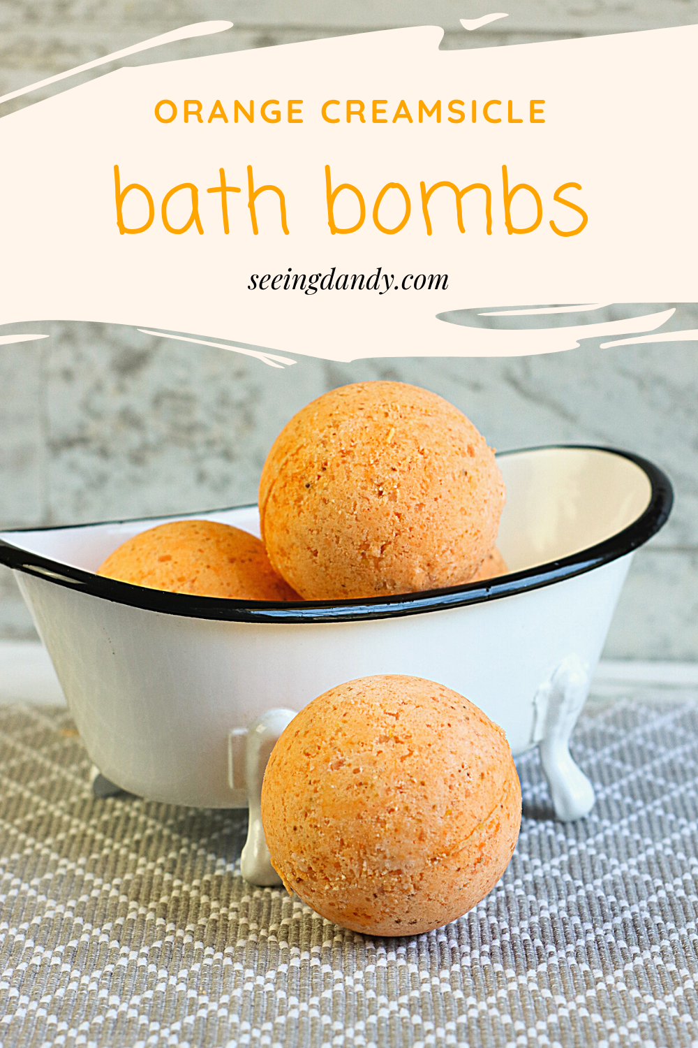 Easy DIY Orange Creamsicle Bath Bombs Recipe, dollhouse ceramic tub 