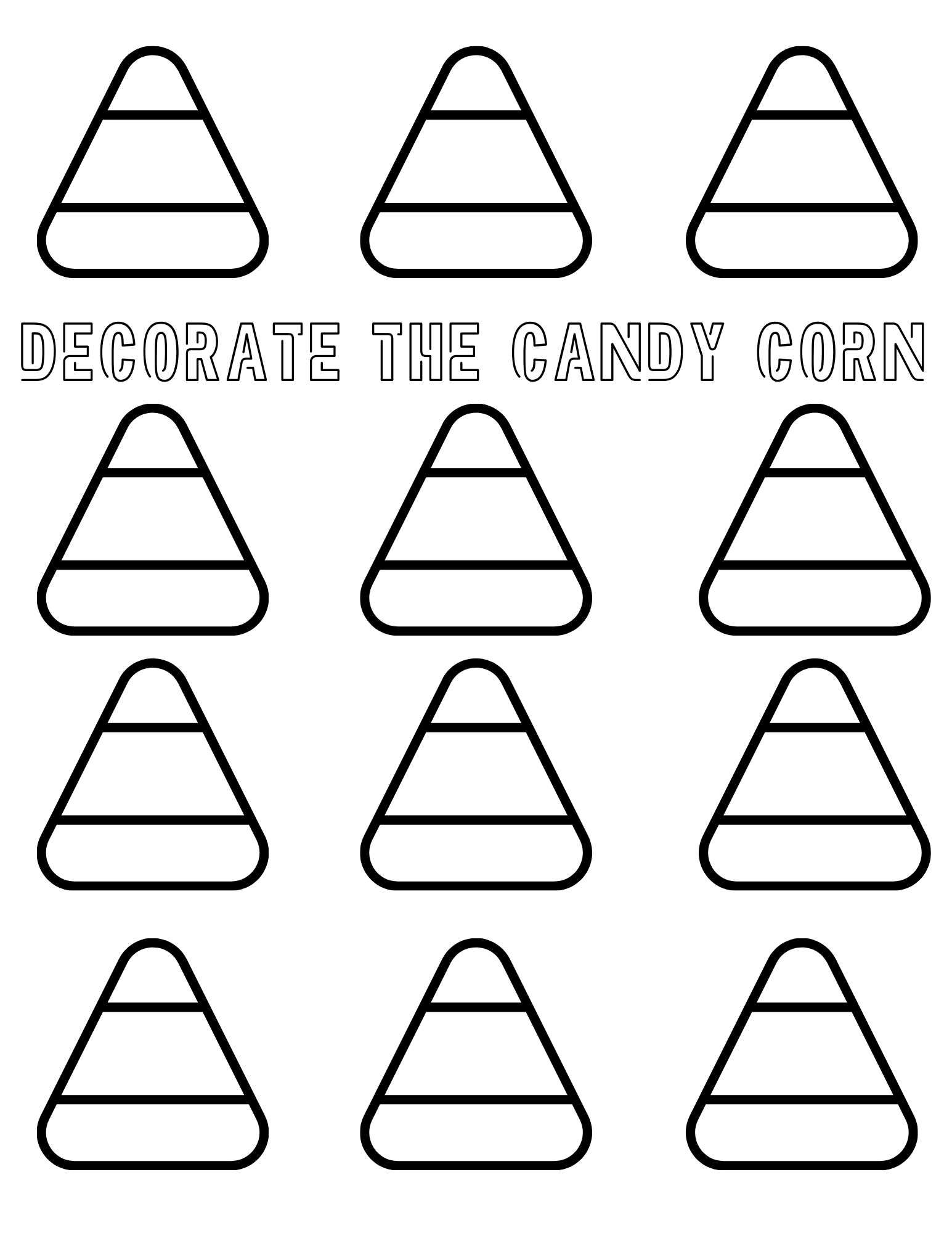 candy corn printable, halloween print, halloween coloring page, free printables, school halloween party