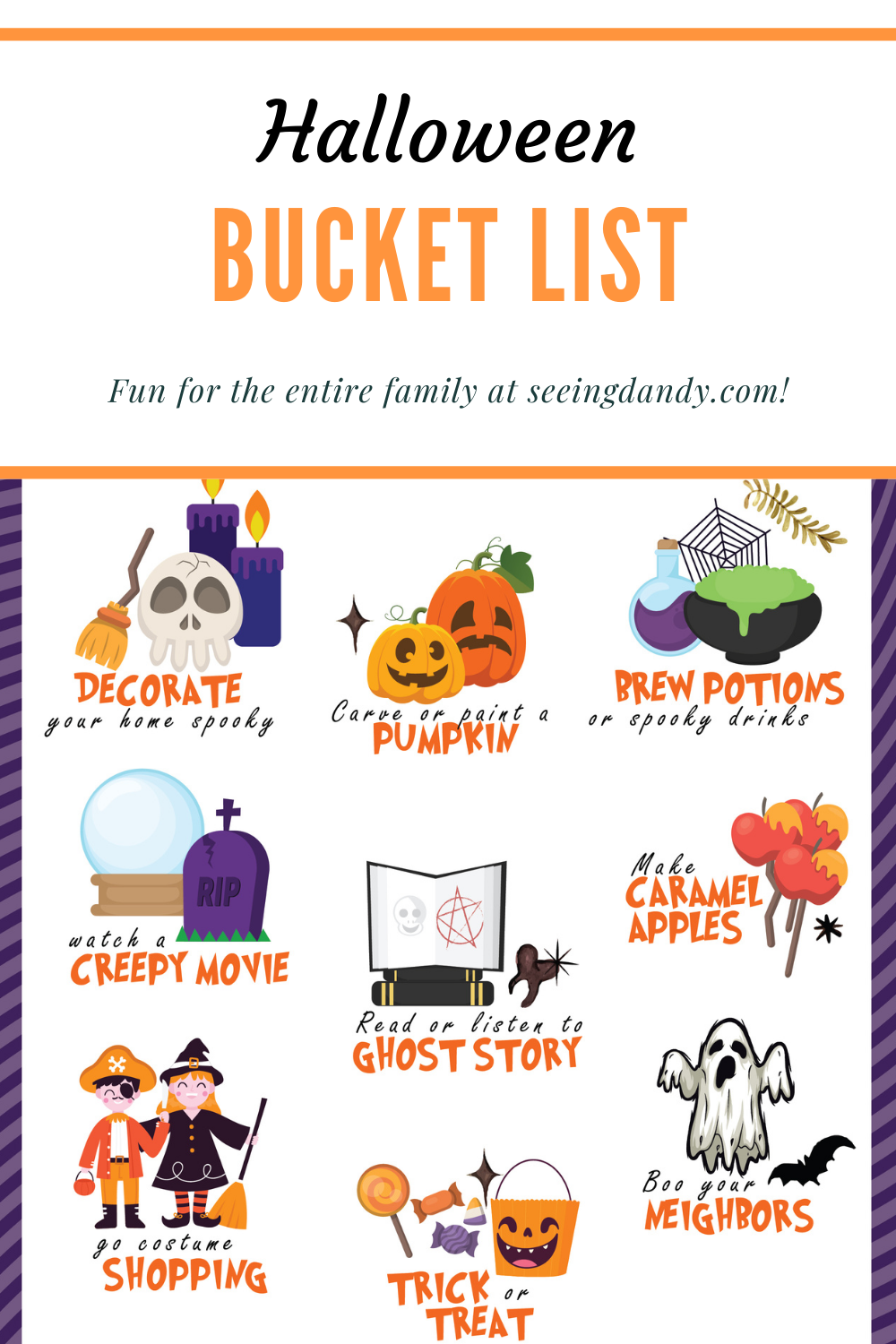 family halloween bucket list, family activities, family fun, fall activities