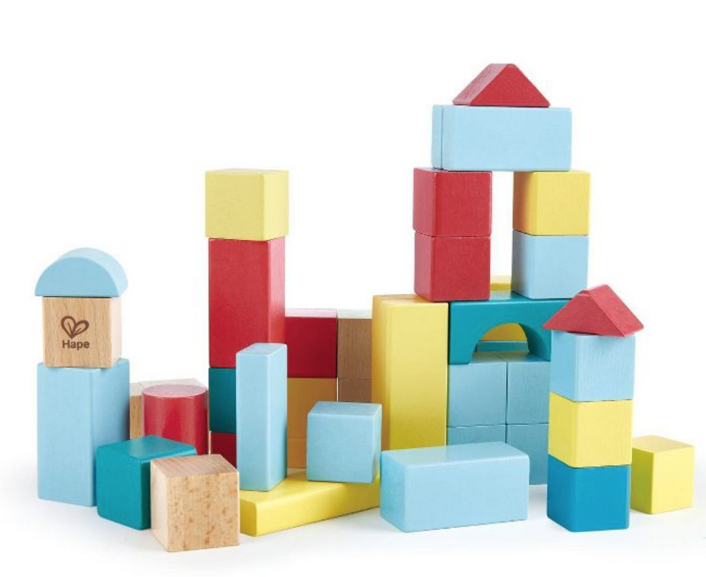 wooden blocks, holiday gift guide, kids toys, hape toys, building blocks, my first blocks, christmas gift ideas