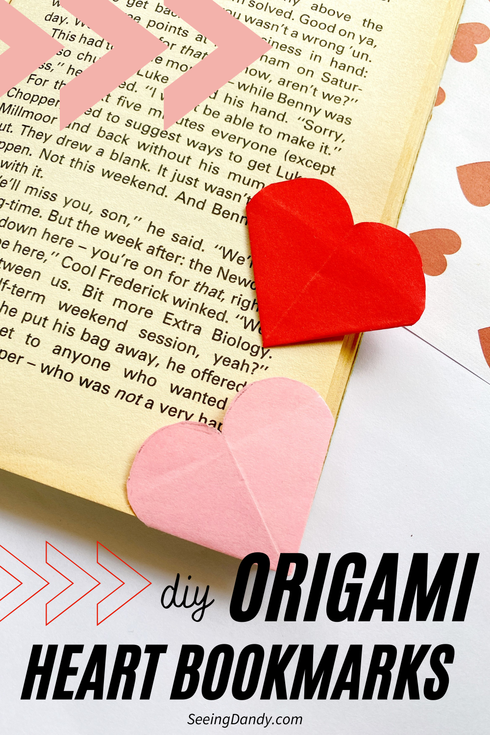 Valentine's Day Origami Heart Bookmark Craft