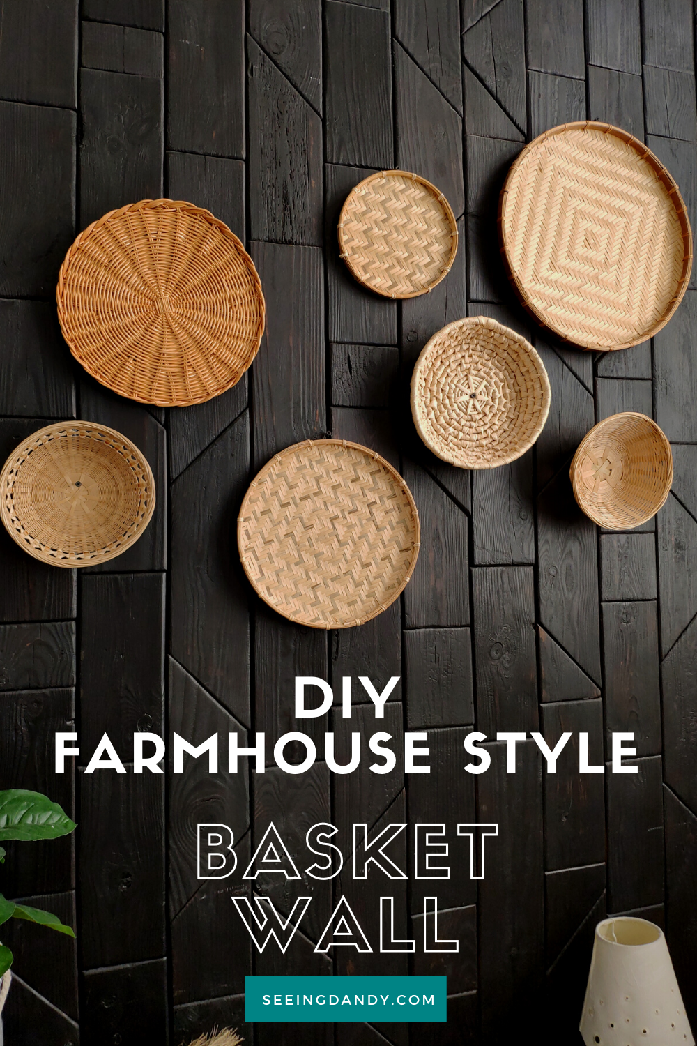 farmhouse style basket wall, diy ideas, for the home, home decor, decorating, decorative wall, fruit baskets, decorative baskets, woven baskets
