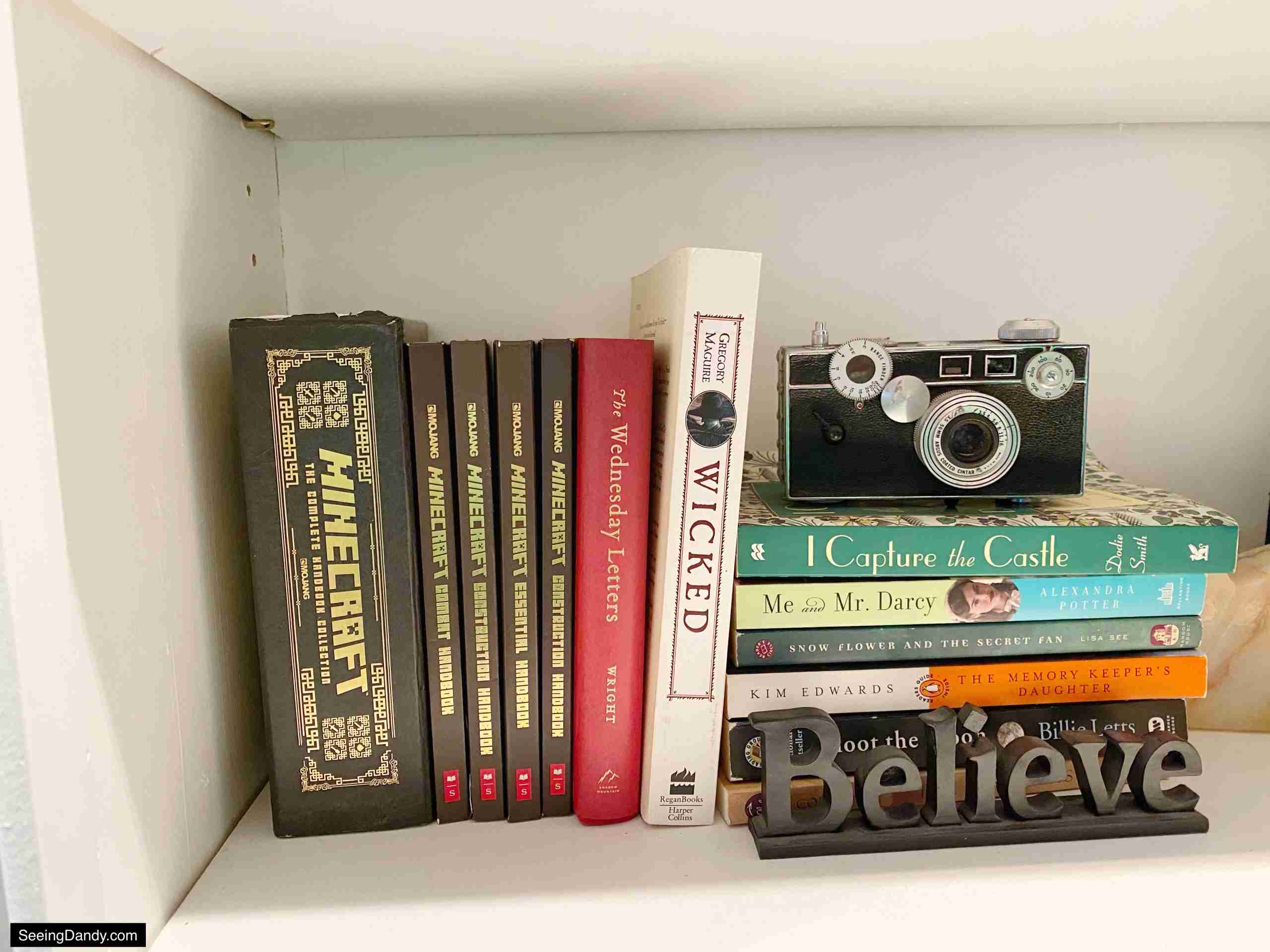 antique camera, i capture the castle, me and mr darcy, wicked book, minecraft official mojang handbook set, minecraft construction handbook, minecraft redstone handbook, minecraft books, minecraft handbooks, minecraft essential handbook, minecraft combat handbook, the wednesday letters  