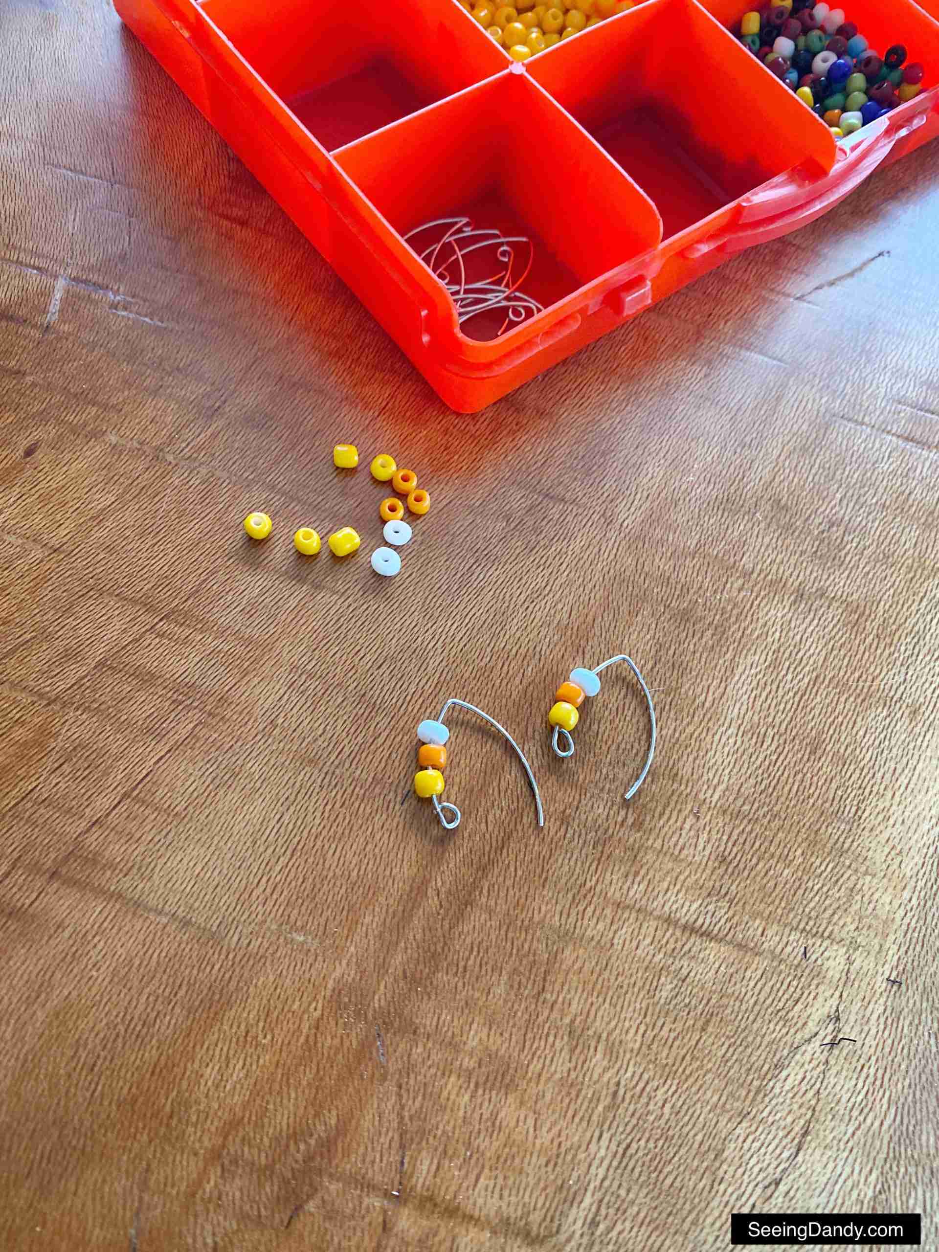 simple candy corn earrings