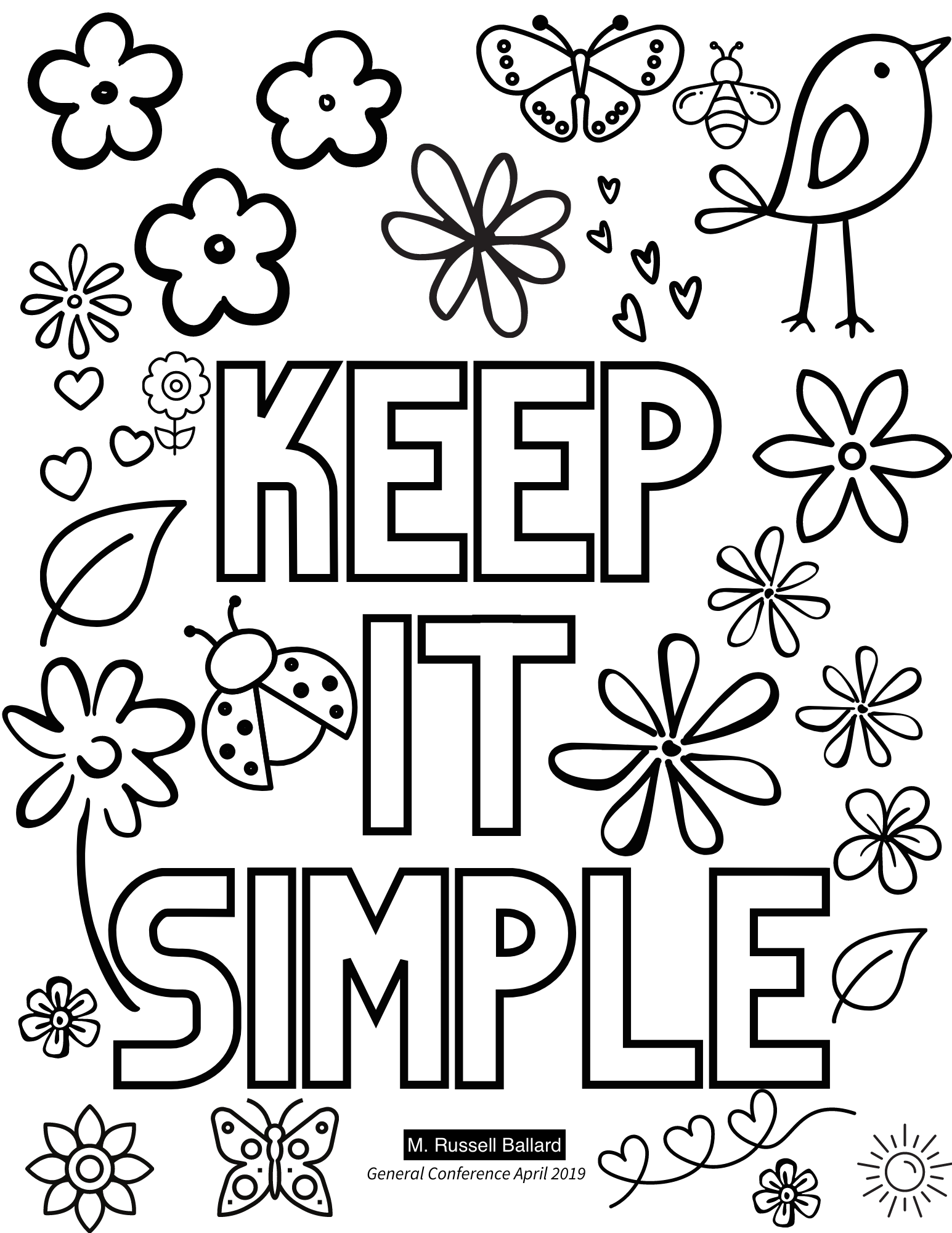 keep it simple m russell ballard general conference quote, general conference coloring sheets, general conference quotes