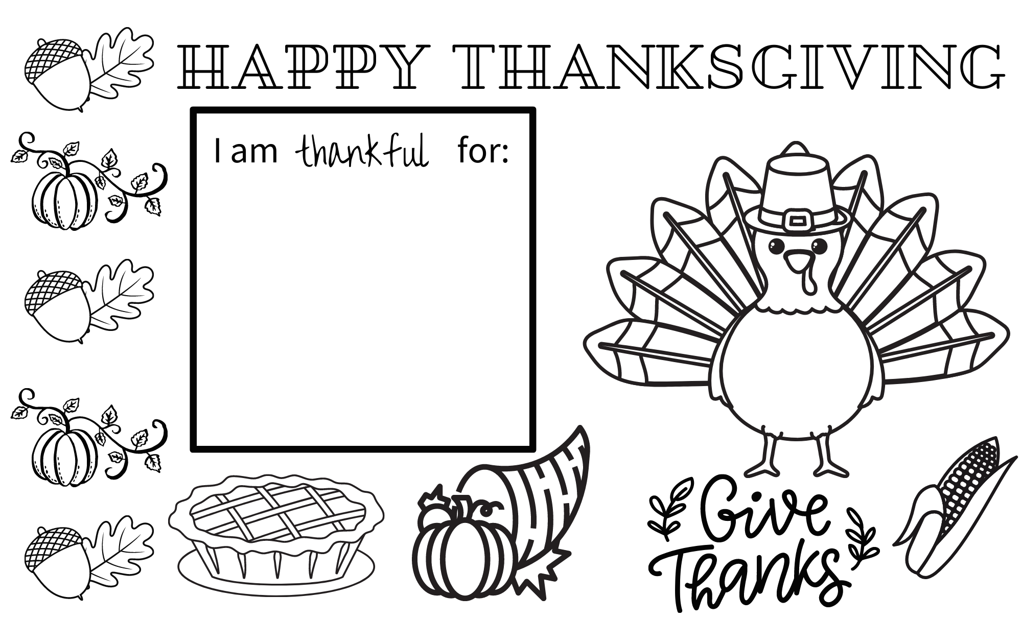 free printable thanksgiving activity placemats craft for the kids table