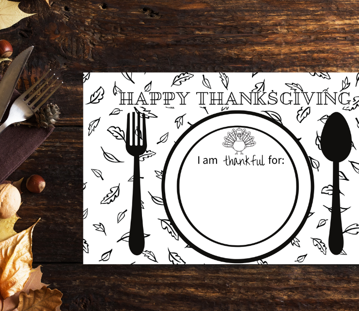 free printable thanksgiving activity placemats