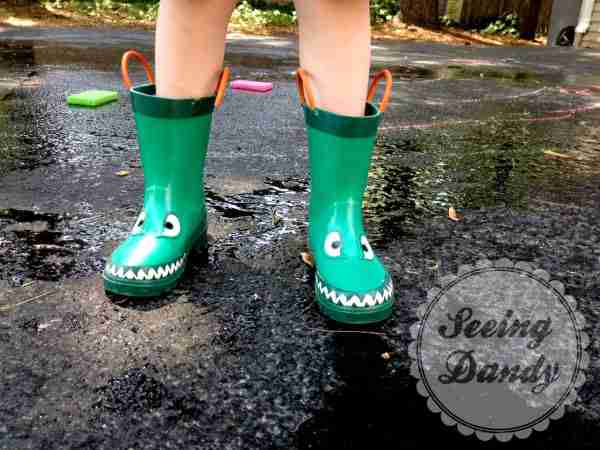 dinosaur alligator green rain boots
