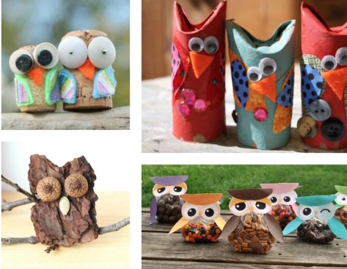 DIY adorable owl crafts that are easy for kids to make.