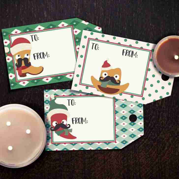 Printable Christmas gift tags in a Southwest theme with candles.
