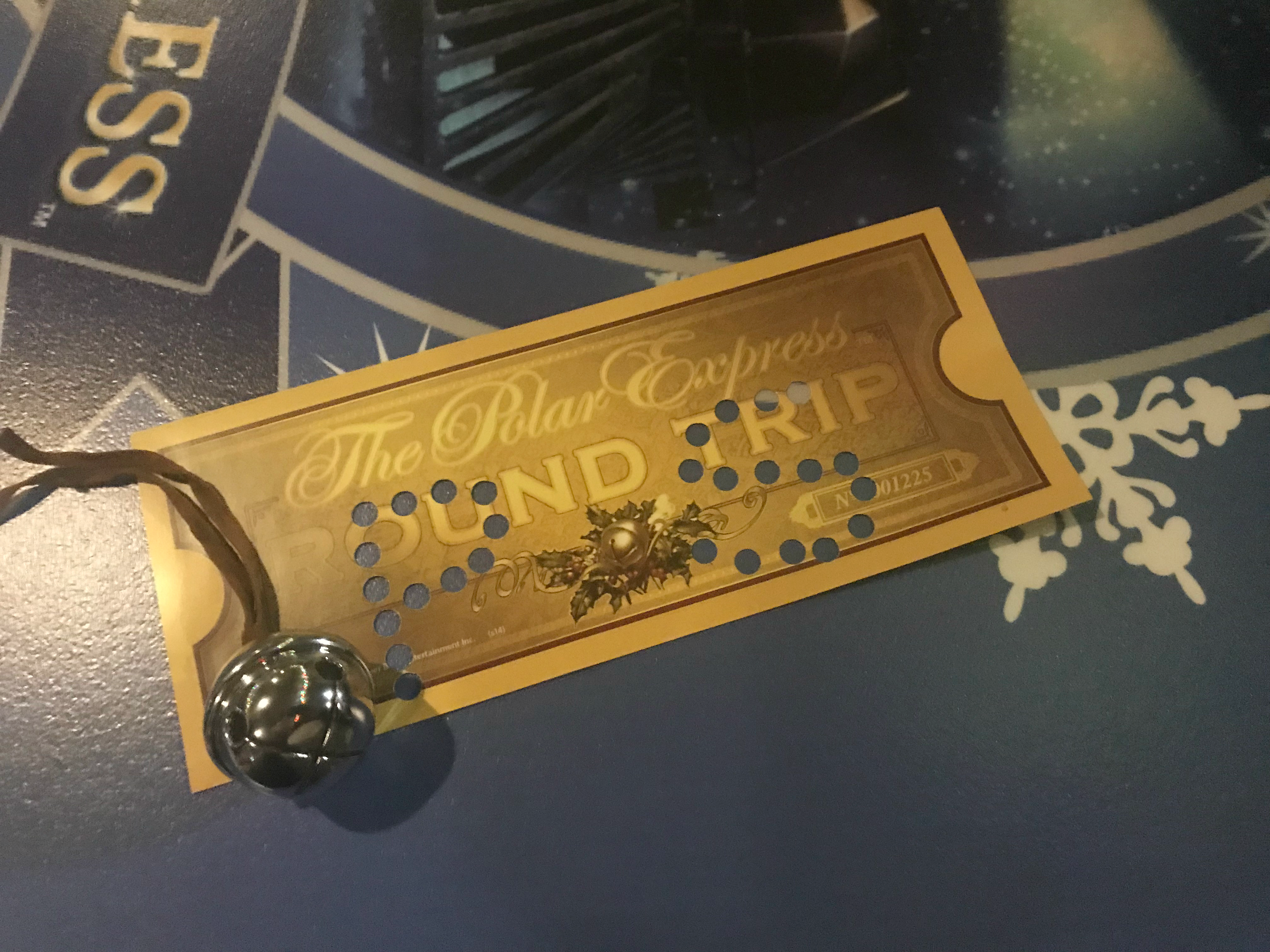 Union Station Polar Express train ticket and bell.