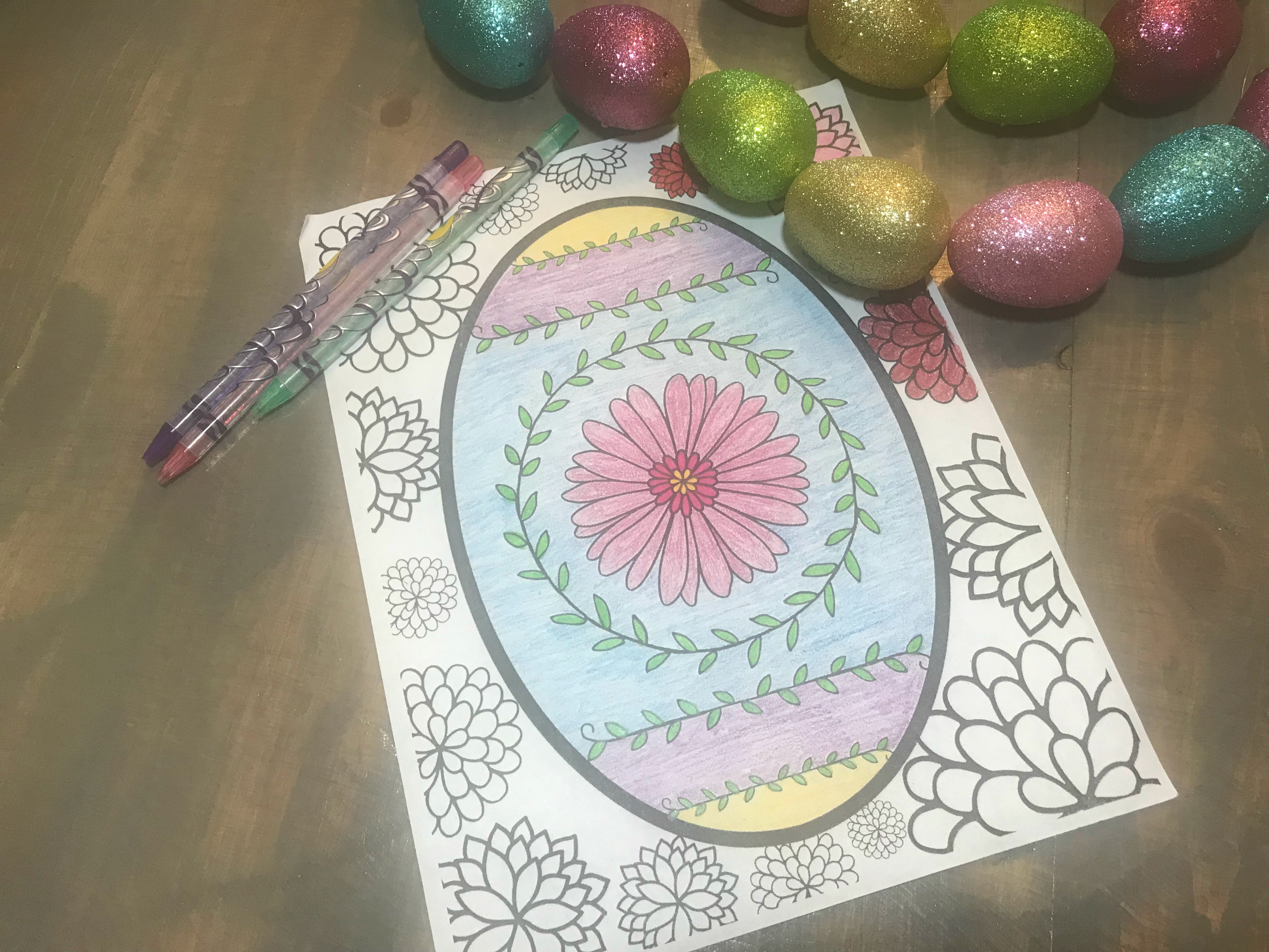 Easter egg printable coloring sheet.