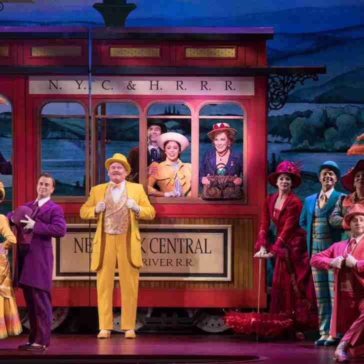 Carolee Carmello and 2019 tour cast of Broadway musical Hello Dolly.