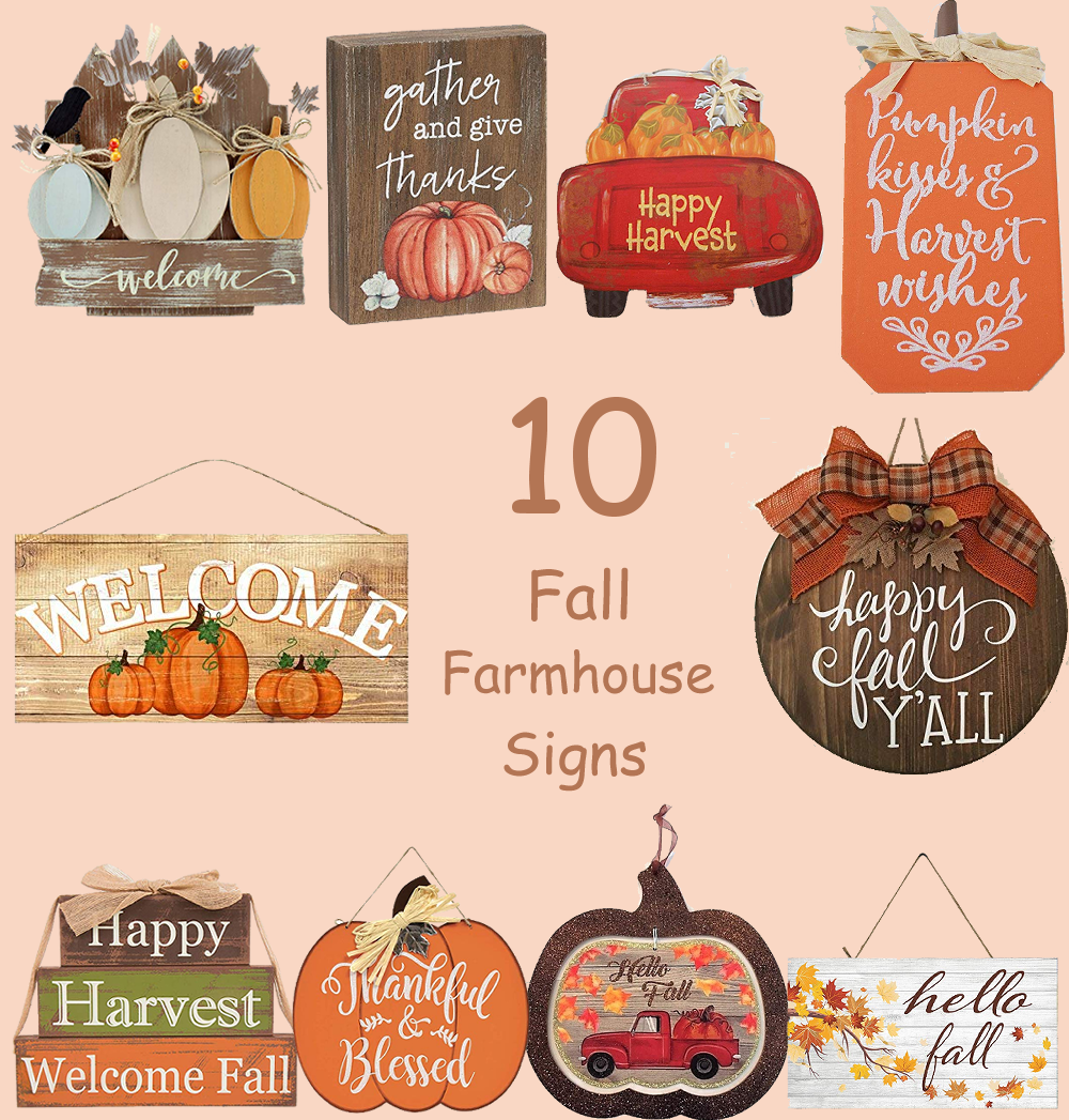 Fall farmhouse style signs.