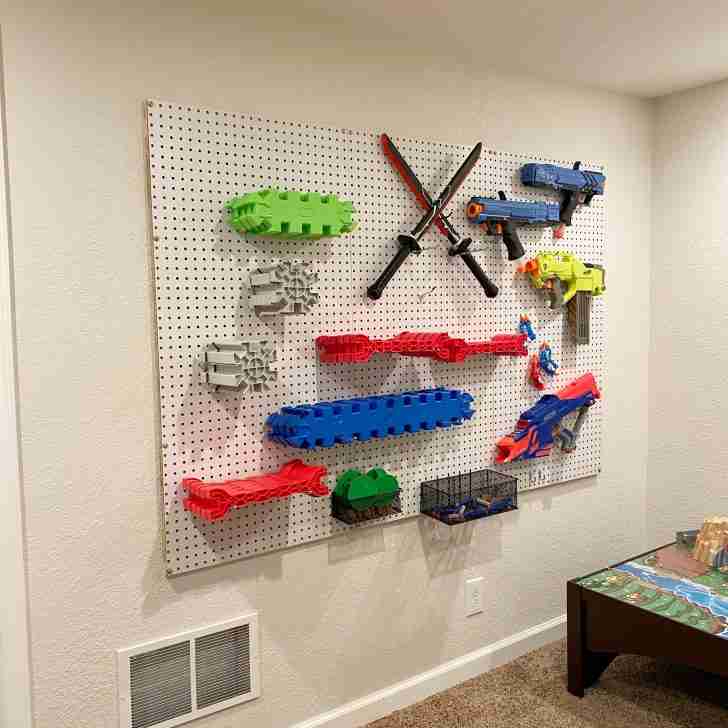 nerf gun storage wall
