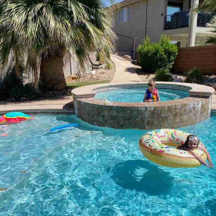 best pool floats, donut pool float, big joe turtle pool float, noodle pool float, swimming pool, palm tree, st george utah