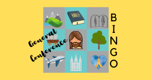 general conference bingo, october general conference, family games, bingo cards, church of jesus christ of latter day saints, salt lake city temple, lds clipart, lds mom blog