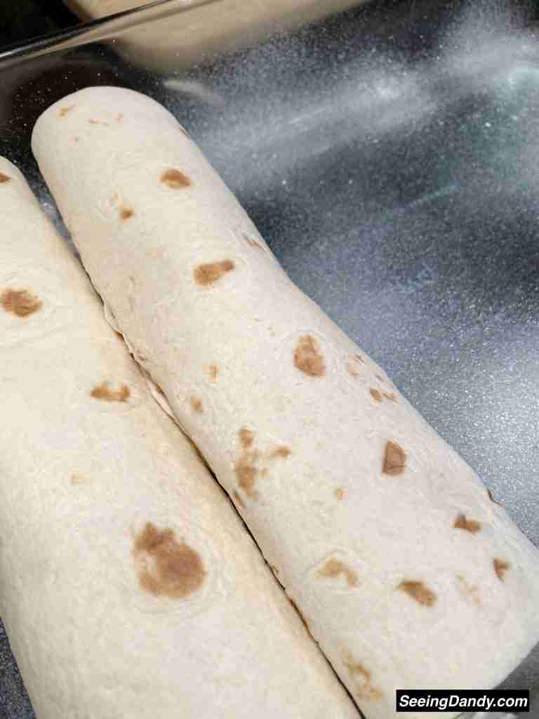 rolled flour tortilla