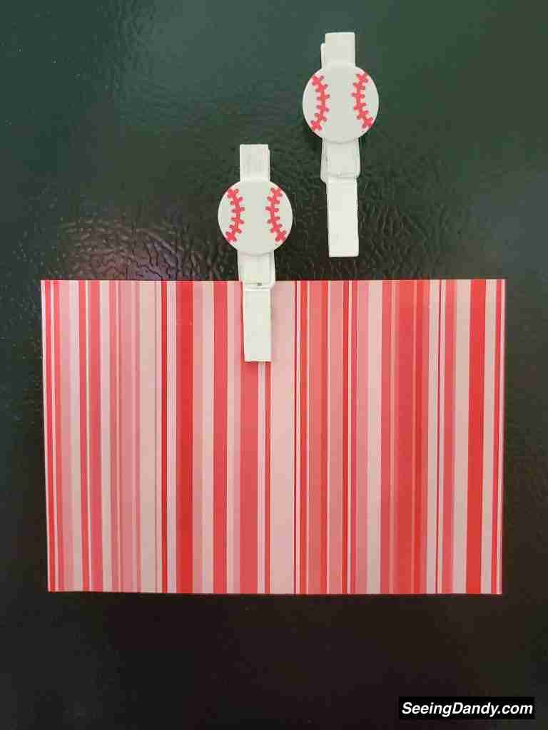 school locker baseball clothespin magnets