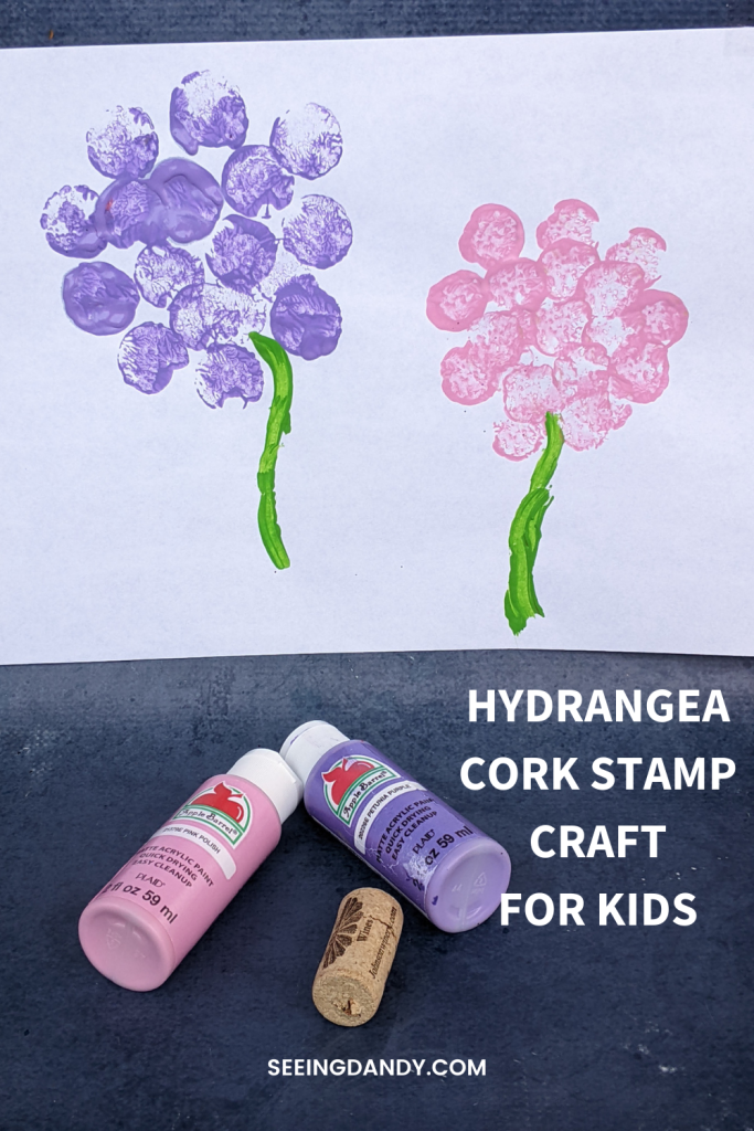 hydrangeas cork stamp craft
