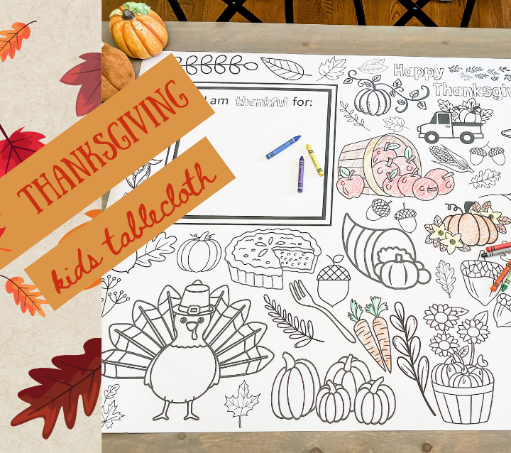 thanksgiving coloring tablecloth kids table