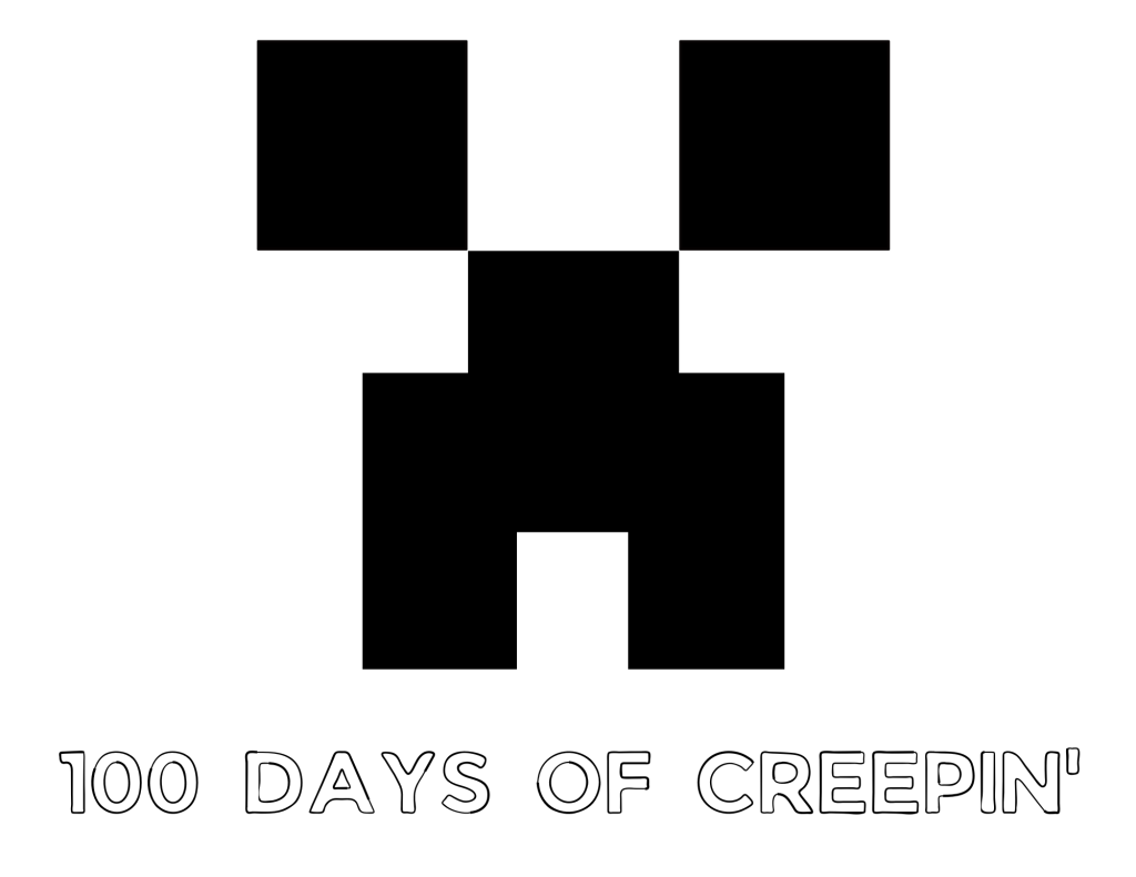 minecraft creeper 100 days of school coloring pages 