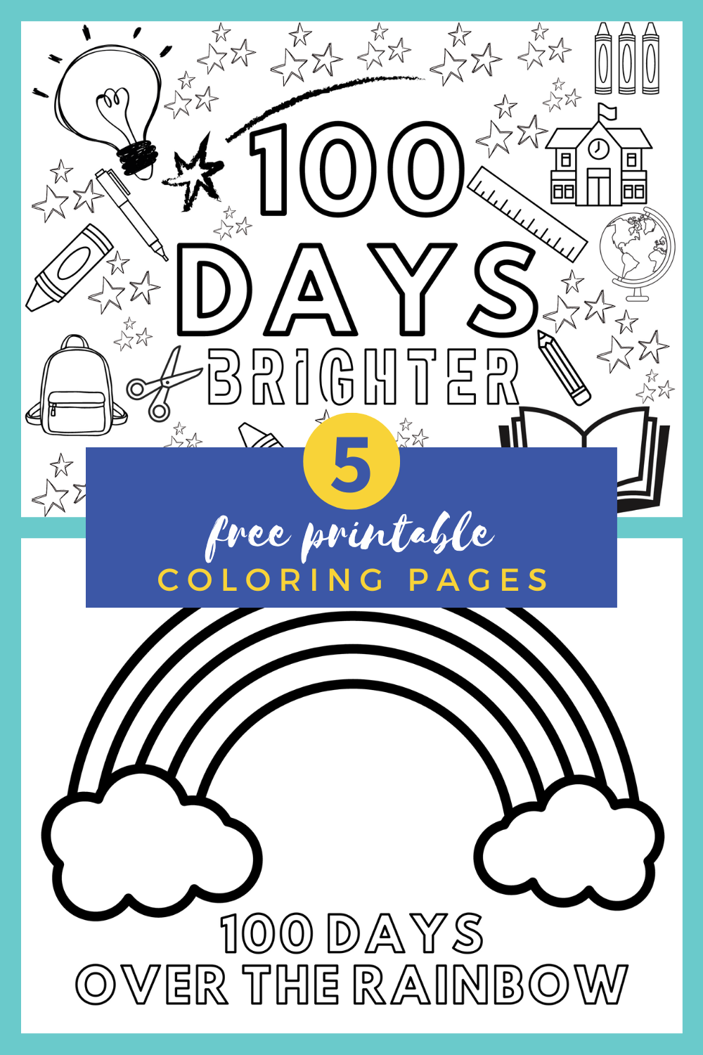 100 days of school coloring pages 