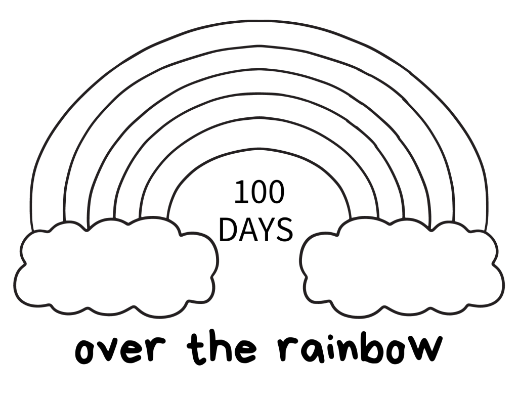 100th day of school rainbow free svg file
