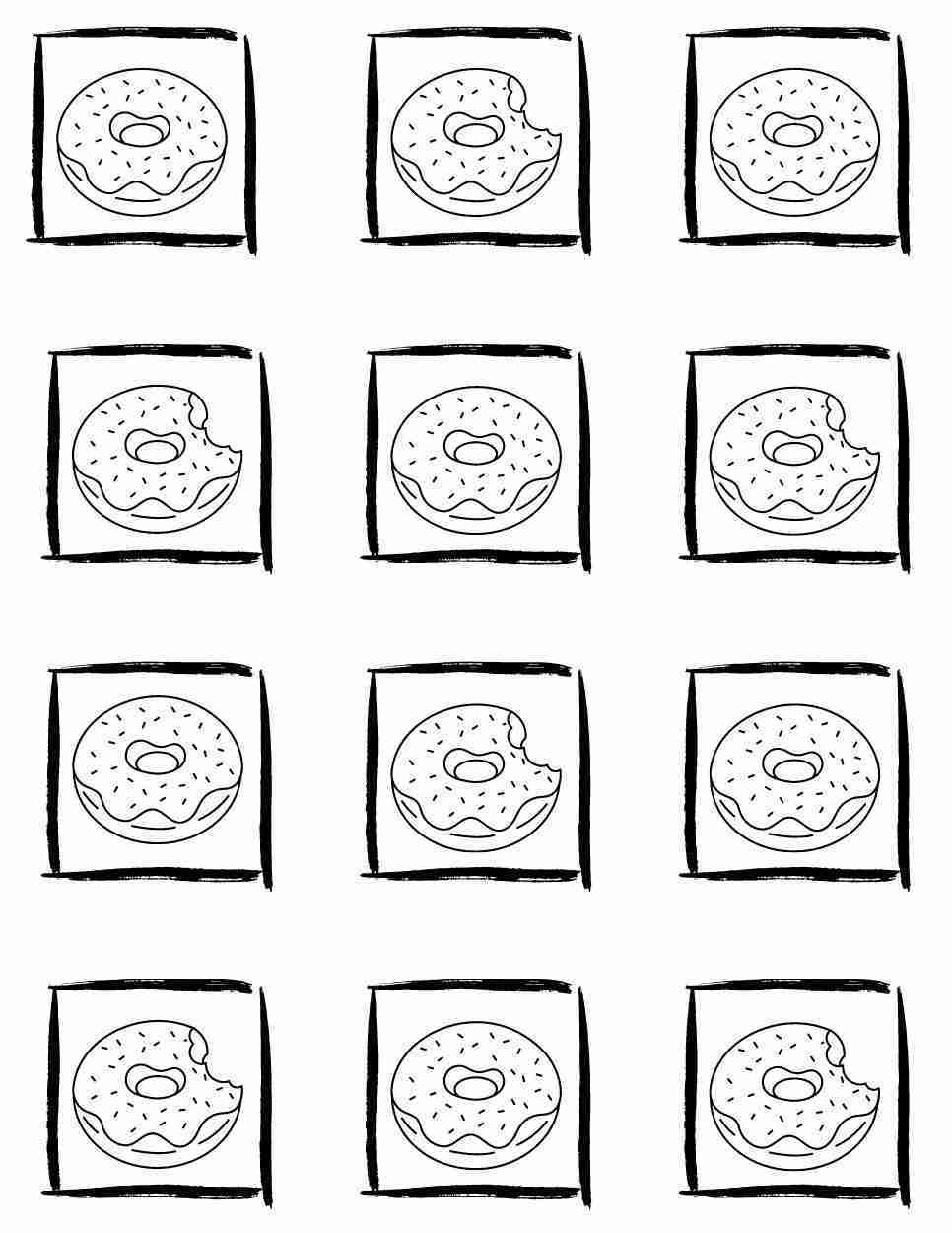 sprinkled cute donut coloring pages